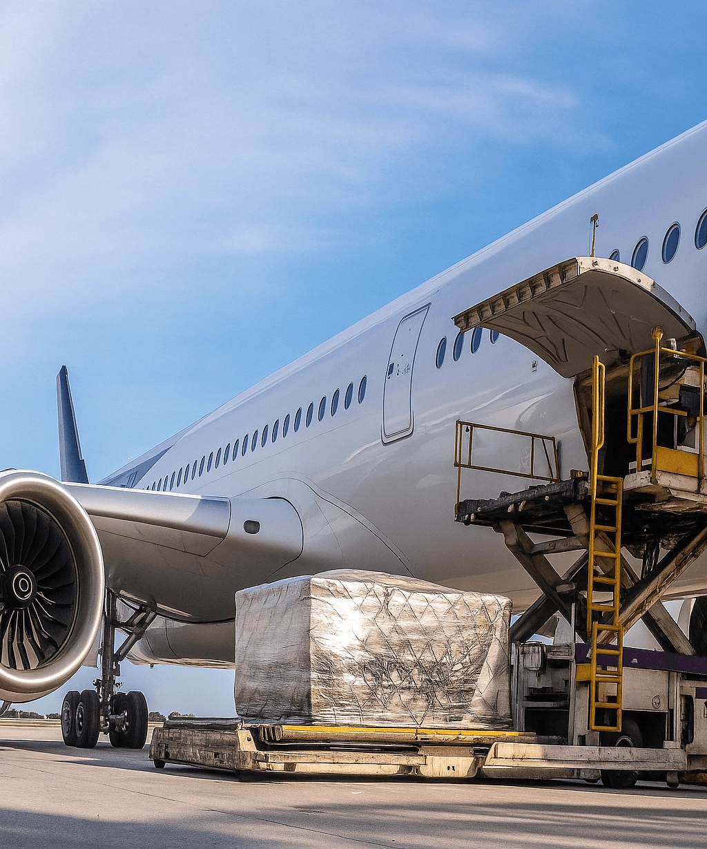 Air cargo being loaded for fast freight